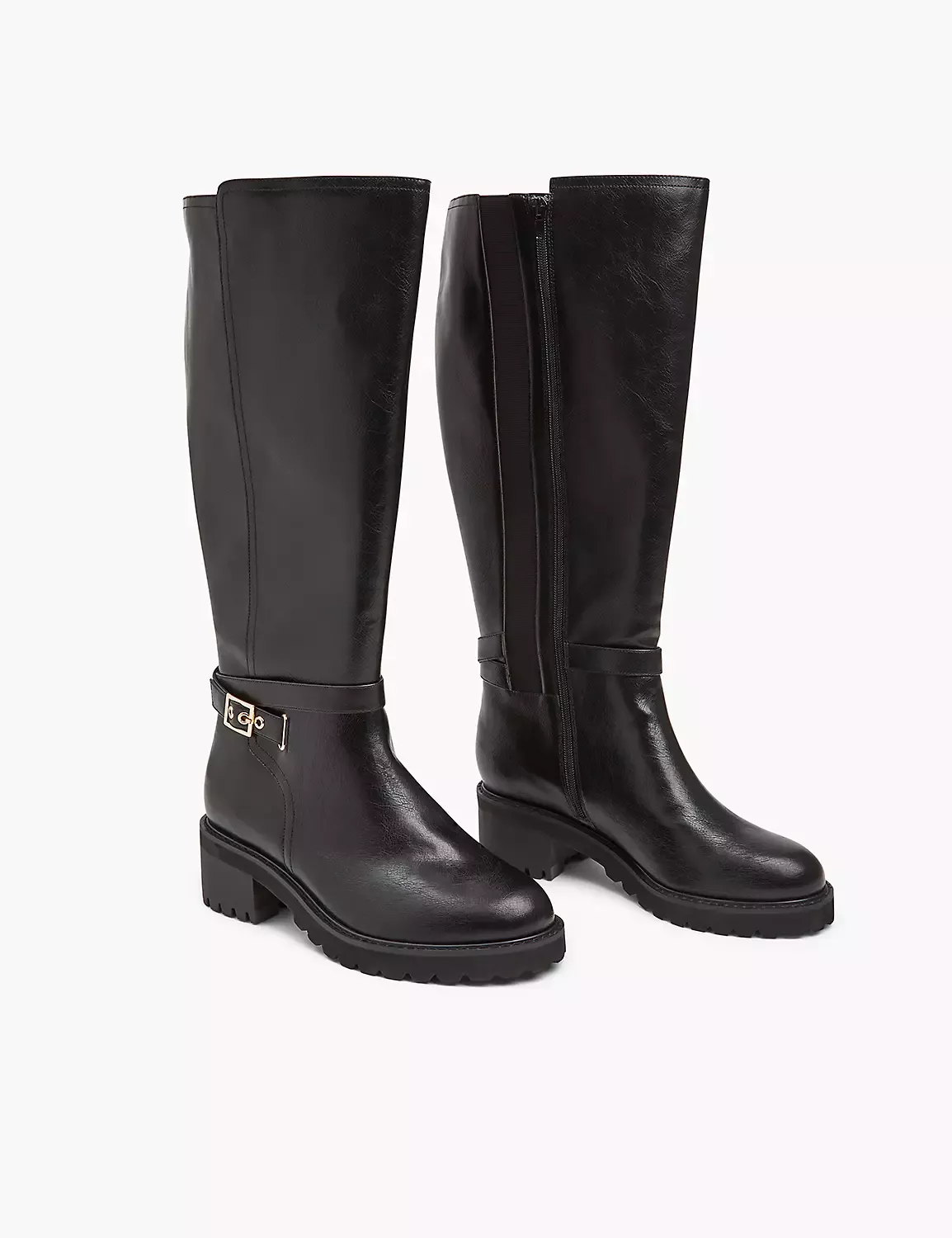 Faux Leather Contrast Knee High … curated on LTK