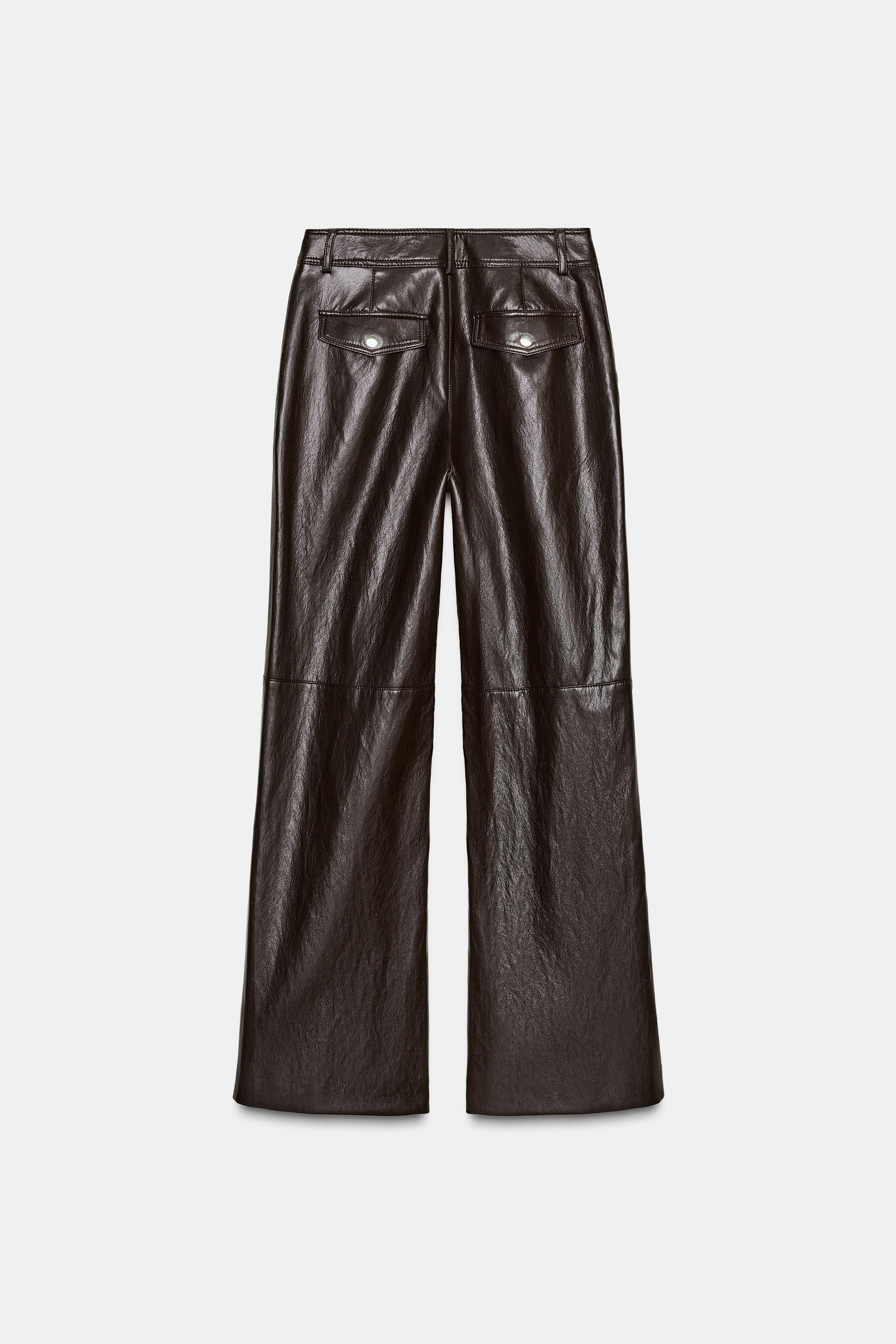 FAUX LEATHER STRAIGHT PANTS | Zara Canada
