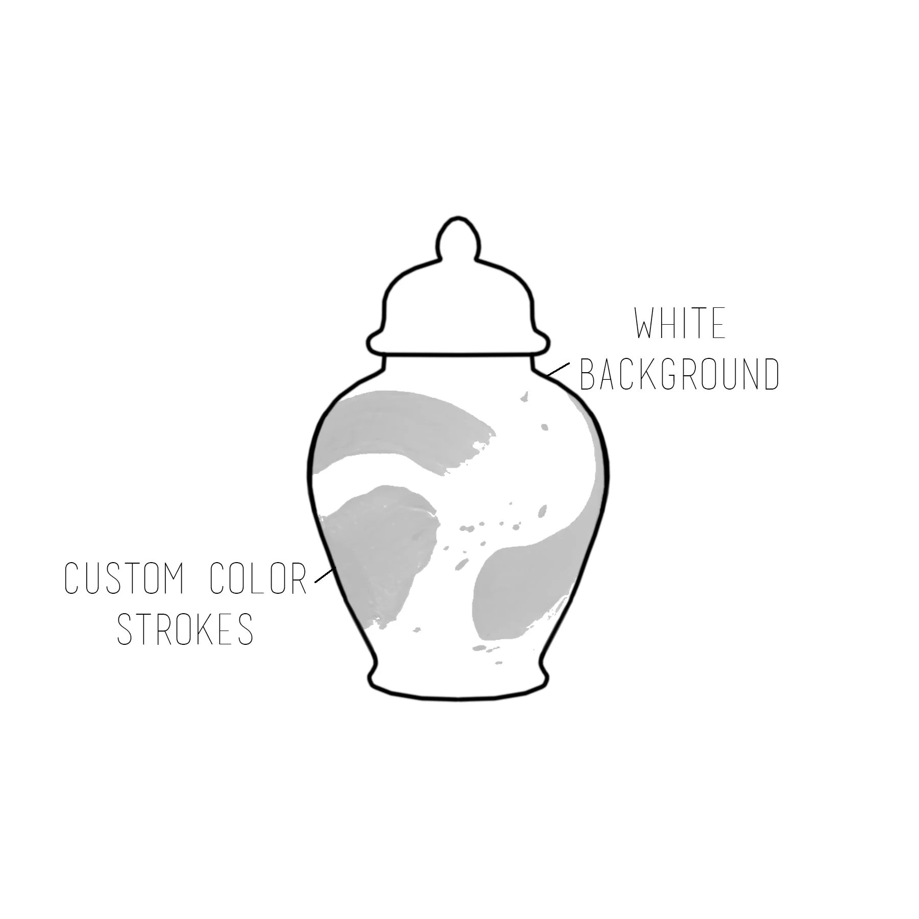 Custom Color Brushstroke Ginger Jars | Ruby Clay Company