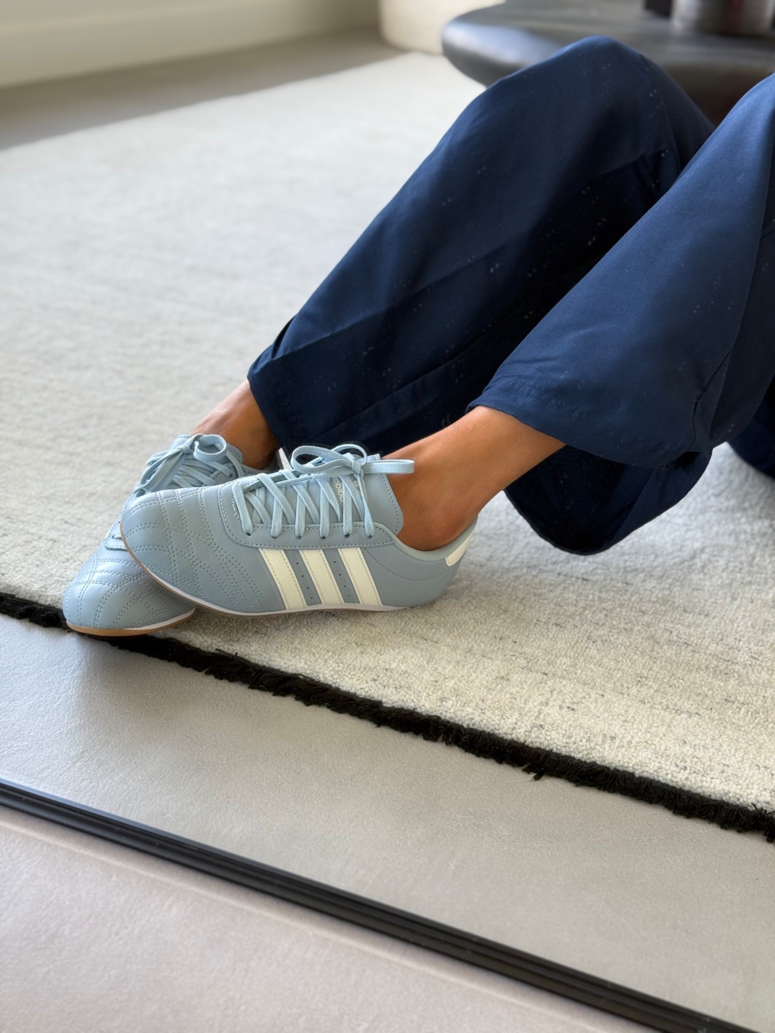 Love love, love these blue Adidas- the style is so fun!
