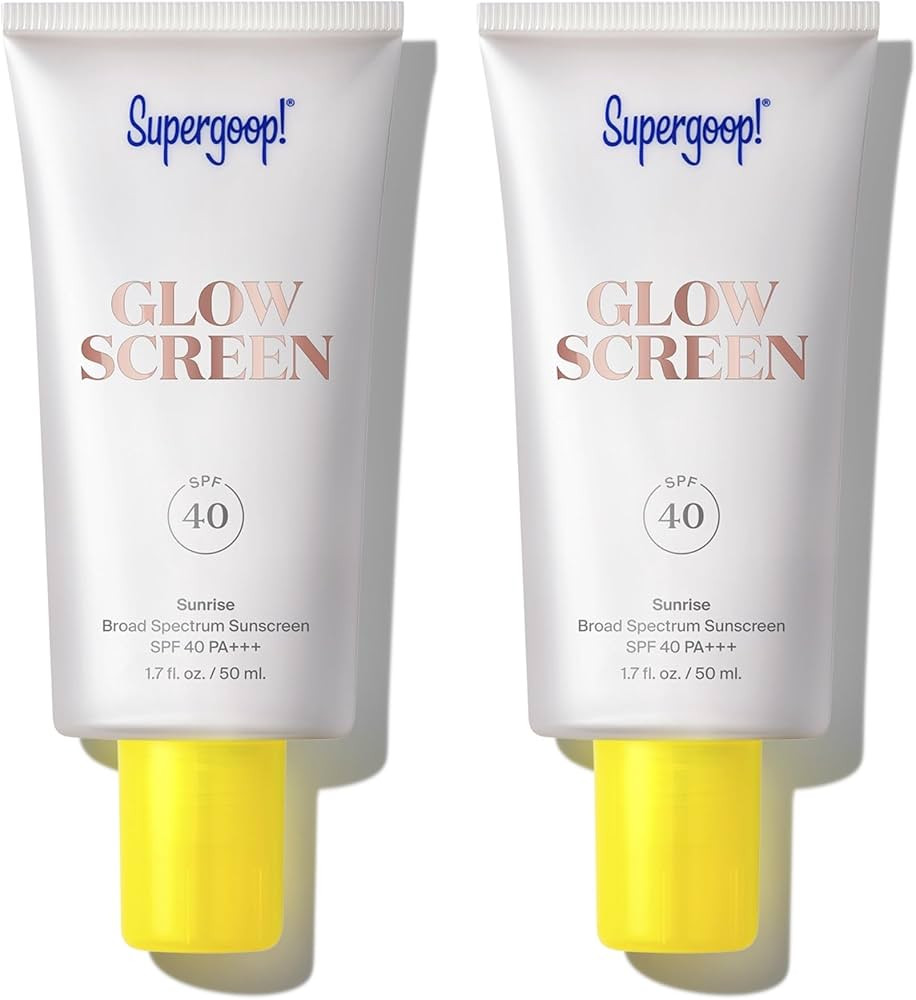 Supergoop! Glowscreen SPF 40, Sunrise (Champagne Glow) - 1.7 fl oz, Pack of 2 - Glowy Primer + Br... | Amazon (US)
