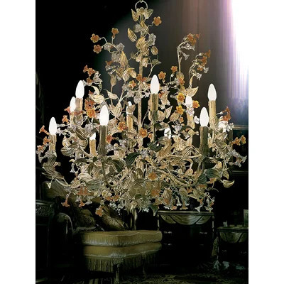 12 - Light Candle Style Classic / Traditional Chandelier with Crystal Accents | Perigold