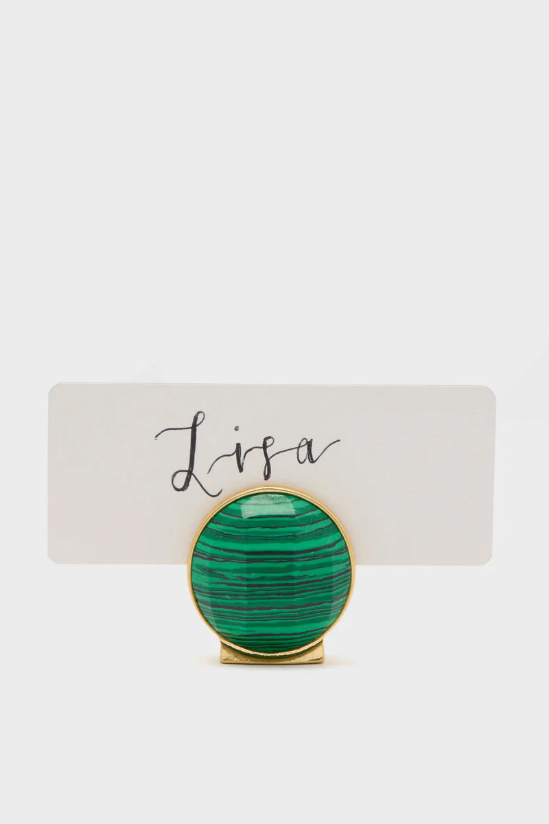 Malachite Gem Place Card Holders Set of 4 | Tuckernuck (US)
