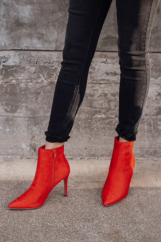 Selenah Red Pointed Toe Ankle Booties | Lulus (US)