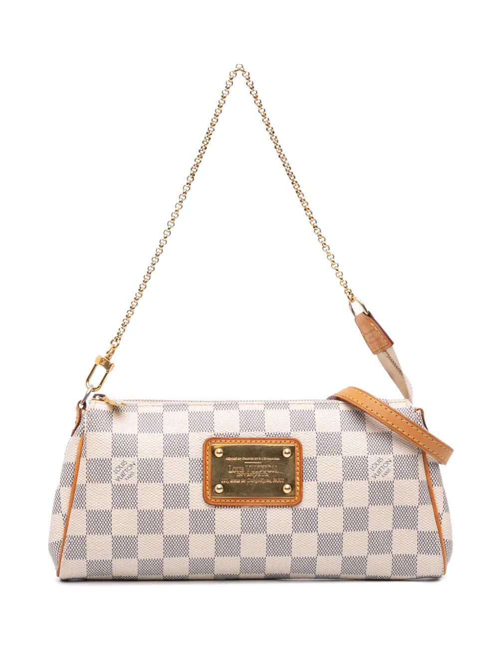 Louis Vuitton Pre-Owned 2010 Damier Azur Eva satchel - White | Farfetch Global