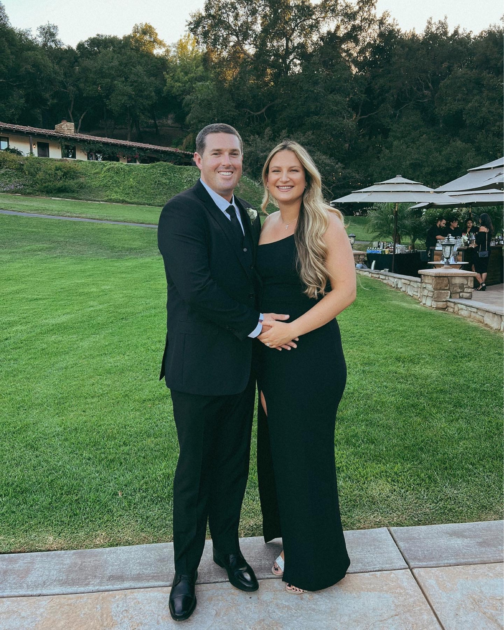 It can be really tough to find wedding guest looks when you’re pregnant, ESPECIALLY formal or black tie options. This one shoulder dress was perfect for black tie optional and had so much stretch for my bump. Wearing TTS size 12. 

#LTKbump #LTKwedding #LTKcurves