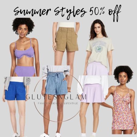 Summer styles. 50% off. Swimwear, tees, tanks and shorts. Denim trouser shorts, old navy styles, spring style  

#LTKSaleAlert #LTKFindsUnder50 #LTKSeasonal