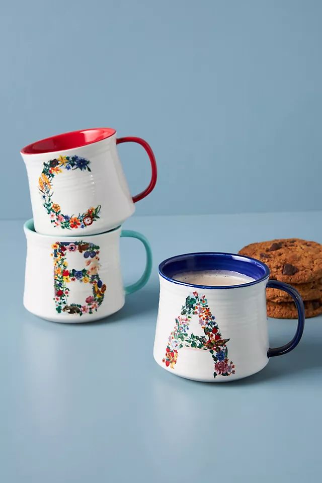 Nathalie Lete Bouquet Monogram Mug | Anthropologie (US)