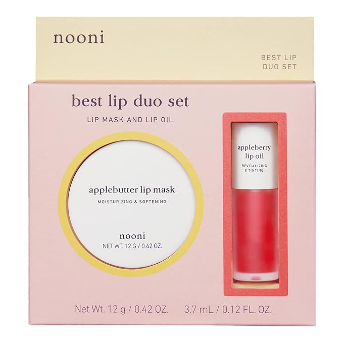 NOONI Best Lip Duo | Applebutter Lip Mask and Appleberry Lip Oil Value Set | with Shea Butter, Ap... | Amazon (US)