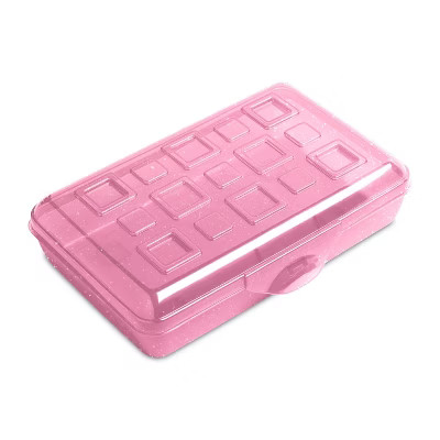 Sterilite Pencil Box Translucent Pink Glitter | Target