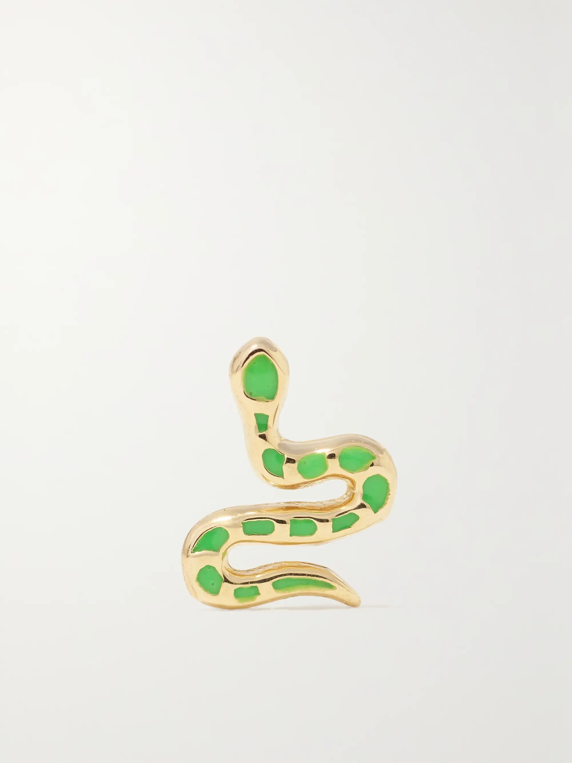 Snake 14-karat gold and enamel single earring | NET-A-PORTER (US)