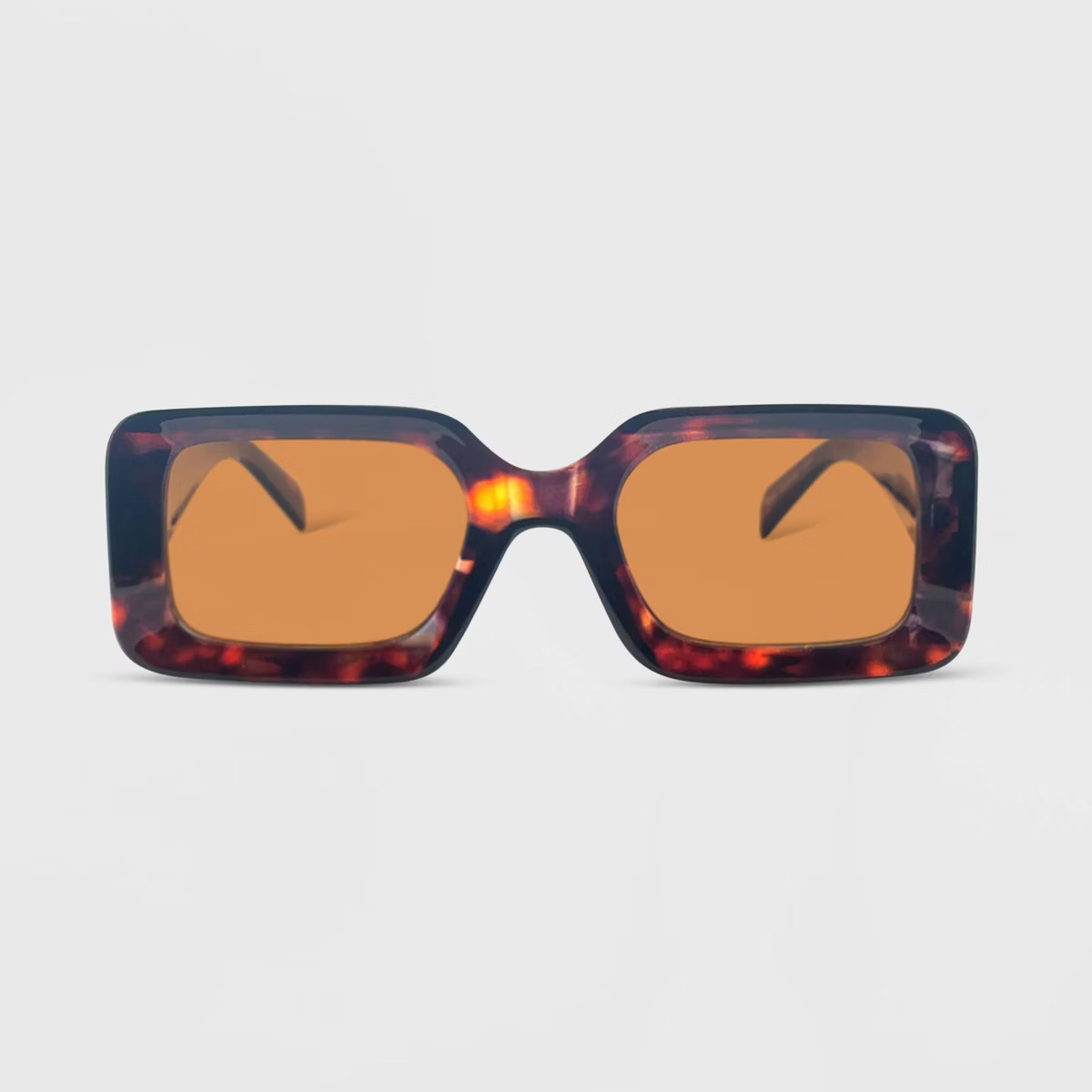 Women's Plastic Rectangle Sunglasses - Wild Fable™ Dark Brown/Tortoise Print | Target