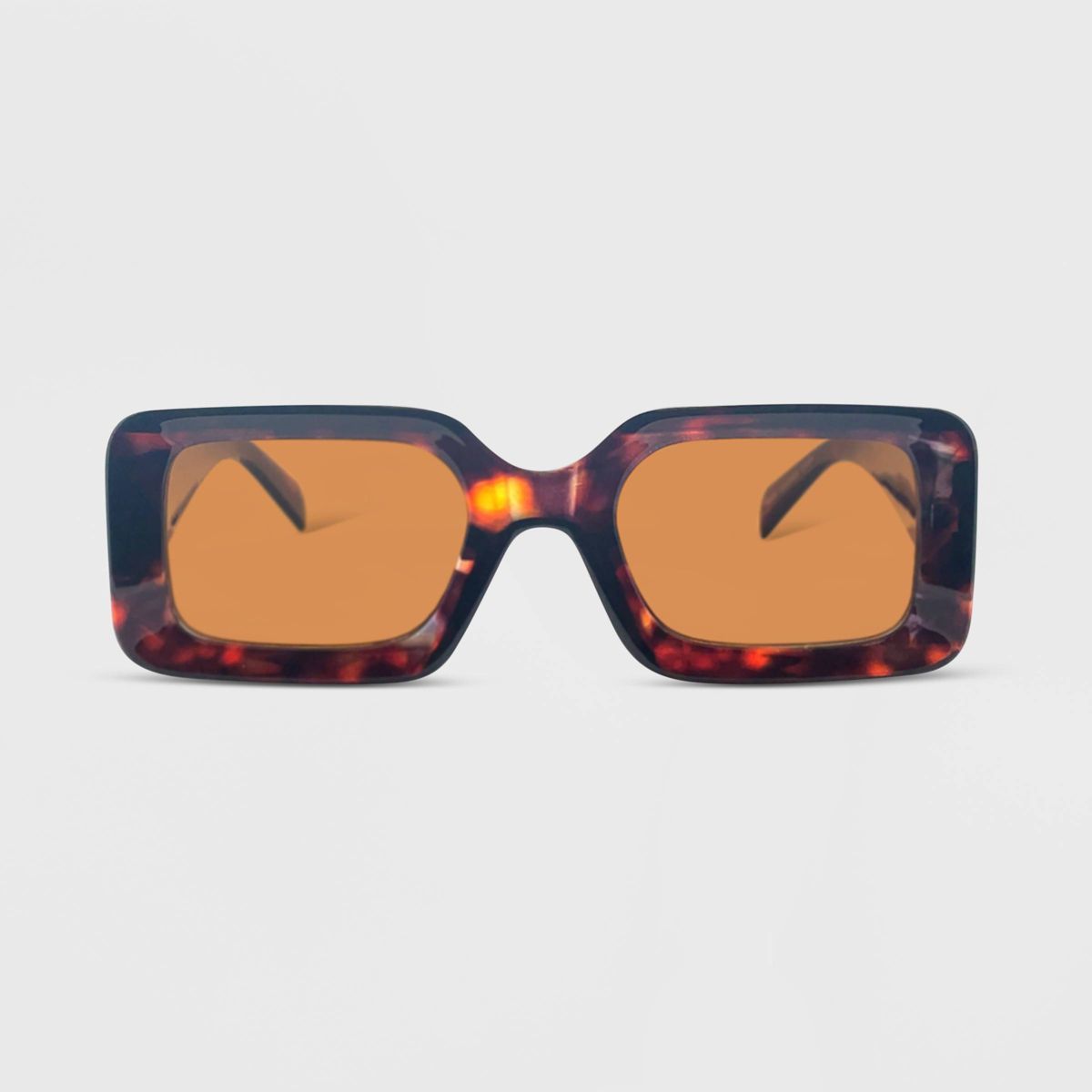 Women's Plastic Rectangle Sunglasses - Wild Fable™ Dark Brown/Tortoise Print | Target