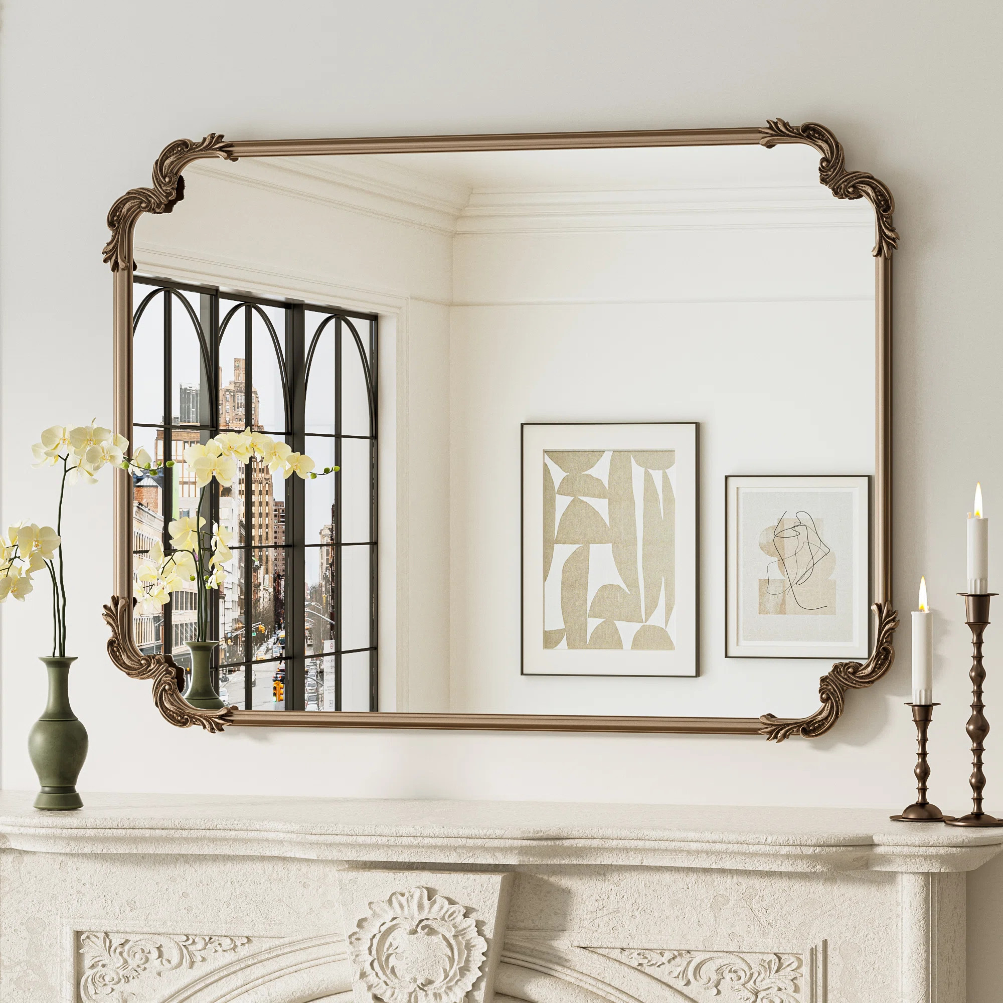 Charlton Home® Genan Accent Mirror Rectangle Decorative Wall Mirror Vintage Mirror & Reviews | W... | Wayfair North America