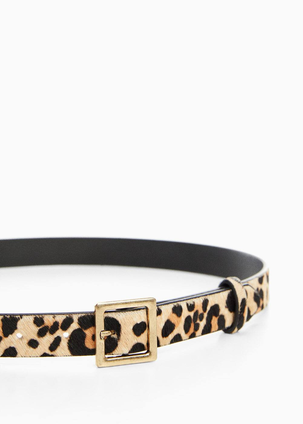 Animal print leather belt -  Women | Mango USA | MANGO (US)