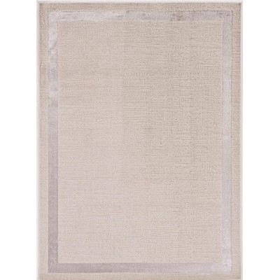 KAS Rugs  Luna 5 x 8 Ivory/Silver Indoor Border Industrial Area Rug | Lowe's