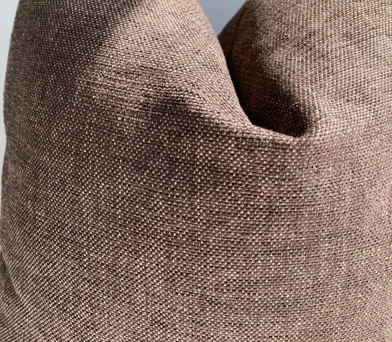 Chocolate Brown Pillow Cover Brown Linen Textured Cushion - Etsy | Etsy (US)