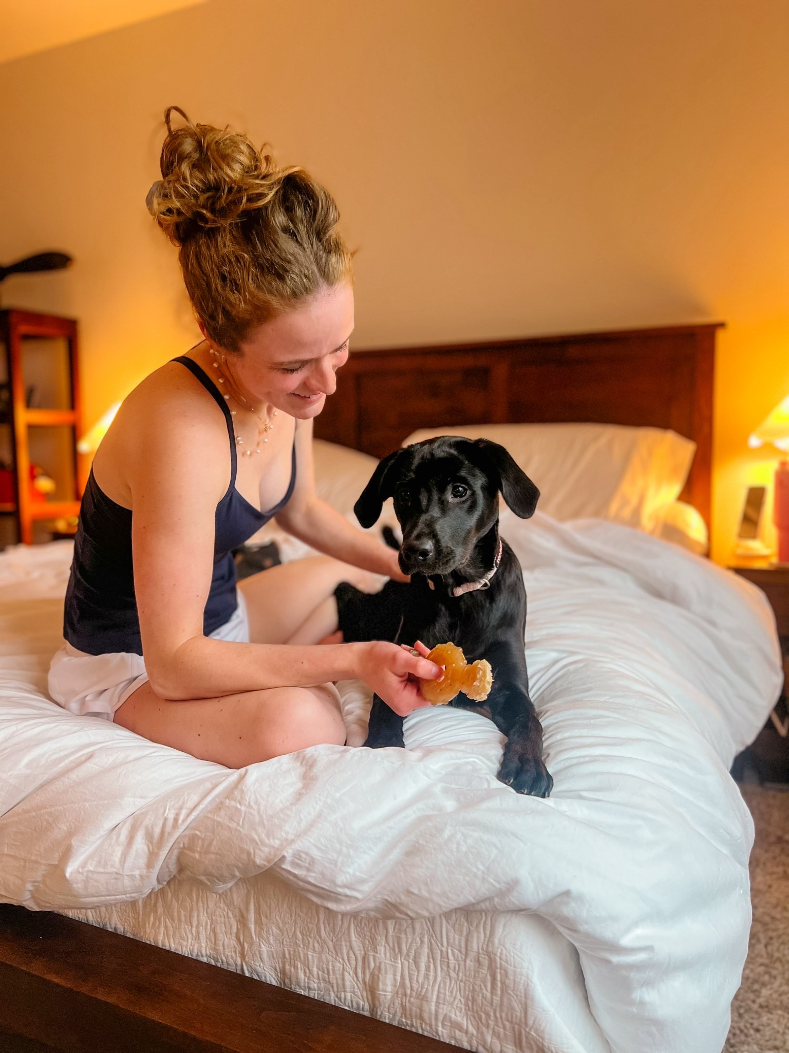 One of my favorite new routines is evening snuggles with Piper! She loves to jump up in bed with us & play for a little before she goes to sleep! 🐾🤍

#LTKPets