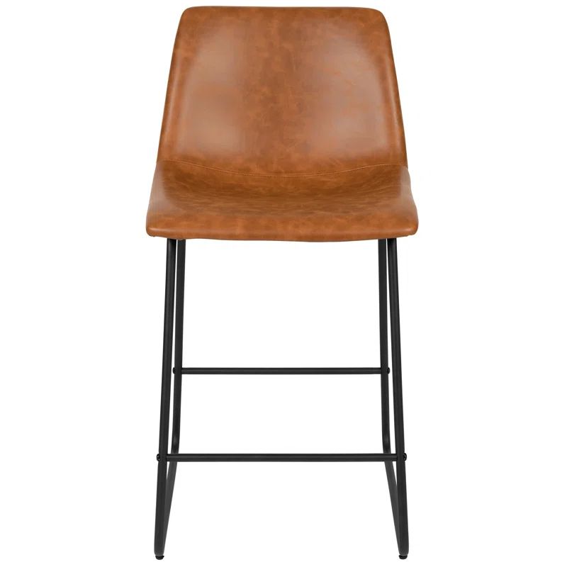 Liekele Commercial Grade LeatherSoft Upholstered Bar & Counter Stools (Set of 2) | Wayfair North America