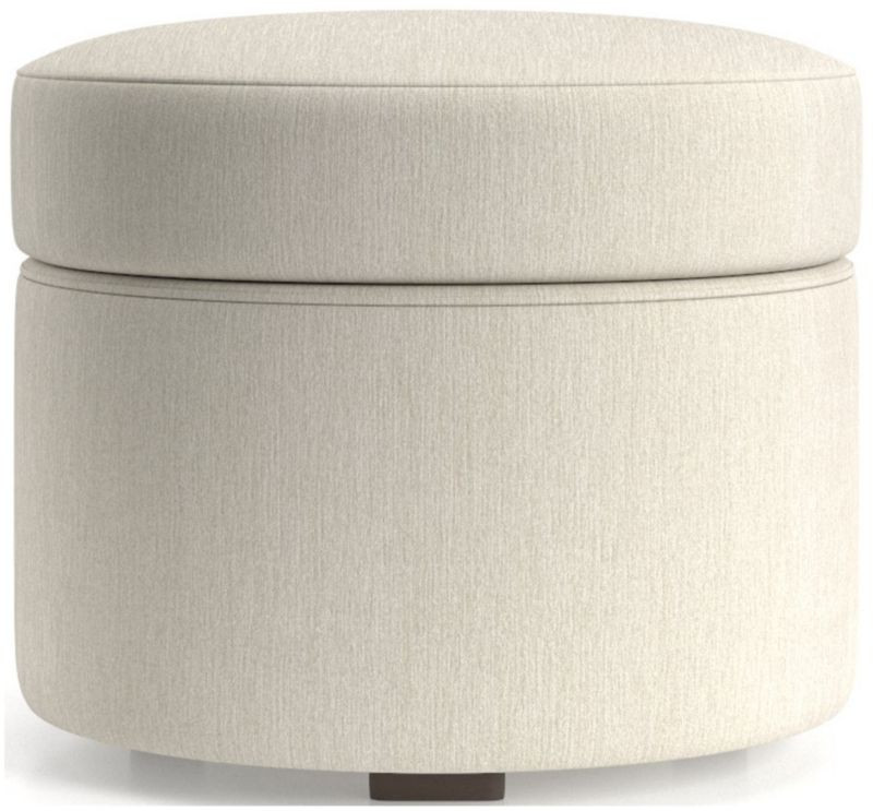 Infiniti Round Storage Ottoman + Reviews | Crate & Barrel | Crate & Barrel