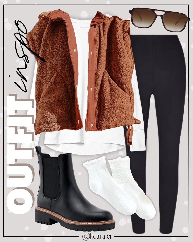 Fall outfit winter outfits Amazon comfy outfit Amazon fashion rust brown fleece vest free people inspired look for less black leggings white long sleeve tunic top black leather Chelsea boots lug sole with ruffle edge crew socks aviator sunglasses || #amazon #athletic #exercise #workout #leggings #lululemon #nike #freepeople #sneakers #neutrals
.
.
.

Fitness Wear, Activewear, exercise outfit, workout leggings, sports bra, Lulu lemon, free people motion active athleisure
.

Amazon fashion, teacher outfits, business casual, casual outfits, neutrals, street style, Midi skirt, Maxi Dress, Swimsuit, Bikini, Travel, skinny Jeans, Puffer Jackets, Concert Outfits, Cocktail Dresses, Sweater dress, Sweaters, cardigans Fleece Pullovers, hoodies, button-downs, Oversized Sweatshirts, Jeans, High Waisted Leggings, dresses, joggers, fall Fashion, winter fashion, leather jacket, Sherpa jackets, Deals, shacket, Plaid Shirt Jackets, apple watch bands, lounge set, Date Night Outfits, Vacation outfits, Mom jeans, shorts, sunglasses, Disney outfits, Romper, jumpsuit, Airport outfits, biker shorts, Weekender bag, plus size fashion, Stanley cup tumbler
.
Target, Abercrombie and fitch, Amazon, Shein, Nordstrom, H&M, forever 21, forever21, Walmart, asos, Nordstrom rack, Nike, adidas, Vans, Quay, Tarte, Sephora, lululemon, free people, j crew jcrew factory, old navy


#LTKootd #LTKGiftGuide #LTKSeasonal