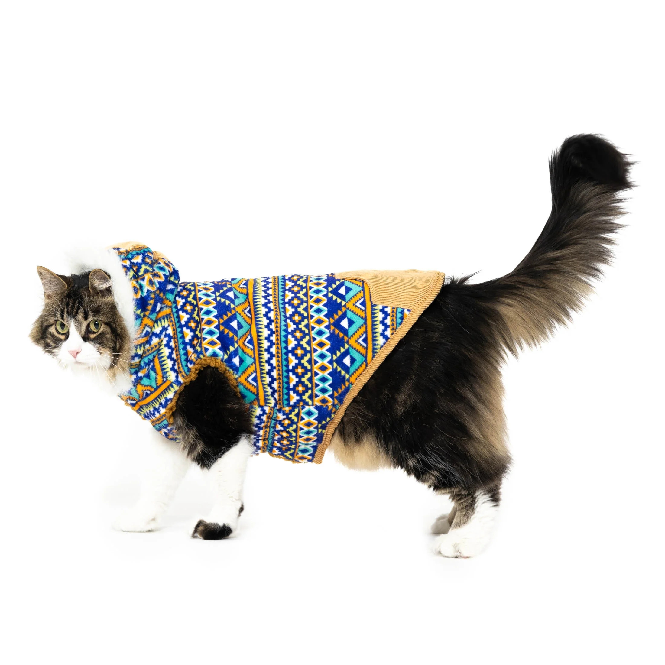 Vibrant Life Fair Isle Pet Hooded Jacket, Blue, S | Walmart (US)