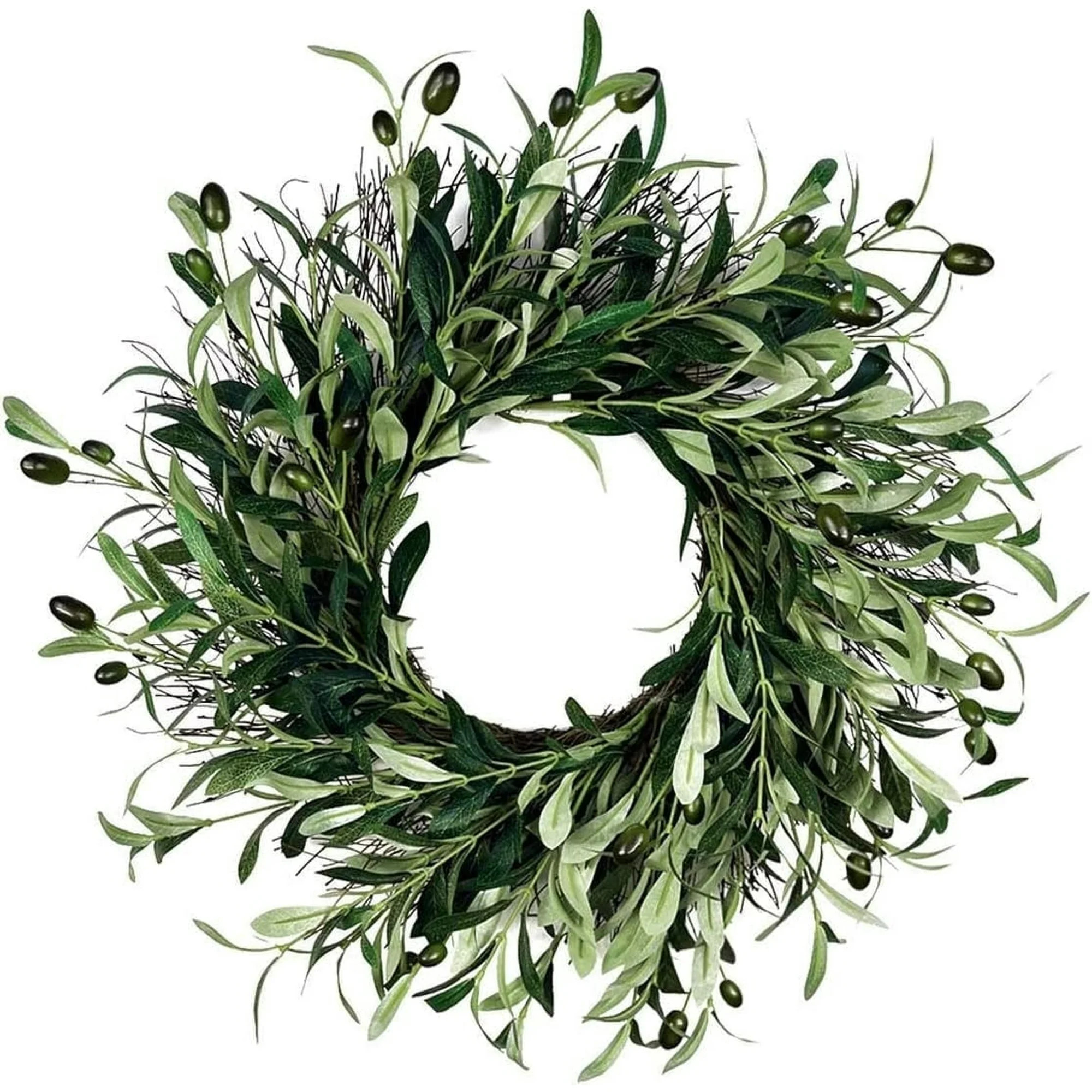Spring Wreaths Artificial Green Olive Wreath for Front Door Easter Decoration Hanging Decorations... | Walmart (US)