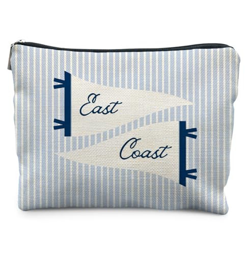 Elpwk East Coast Makeup Bag for Women, Nautical Coastal Striped Bags | Amazon (US)