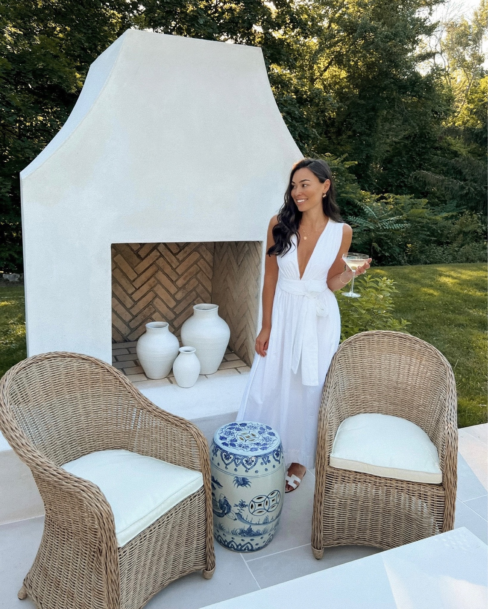 Dress is Bec and Bridge (old, similar below!) patio, outdoor furniture, fireplace, Kat Jamieson style, white dress.

#LTKootd #LTKstorytime #LTKHome