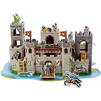 Melissa & Doug Medieval Castle 3-D Puzzle and Play Set - Dragon and Knights (100 pcs) | Amazon (US)