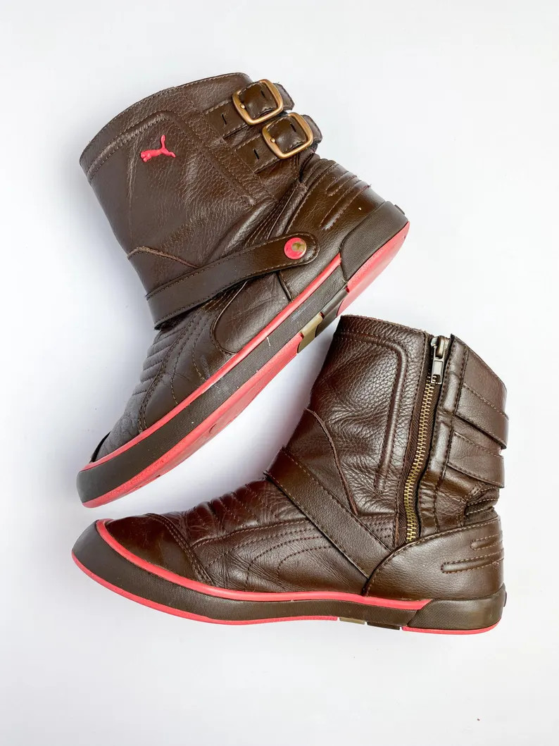 Archive 2010s Puma Leather Ankle Boots (indie Sleaze Style) - Etsy Canada | Etsy (Global)