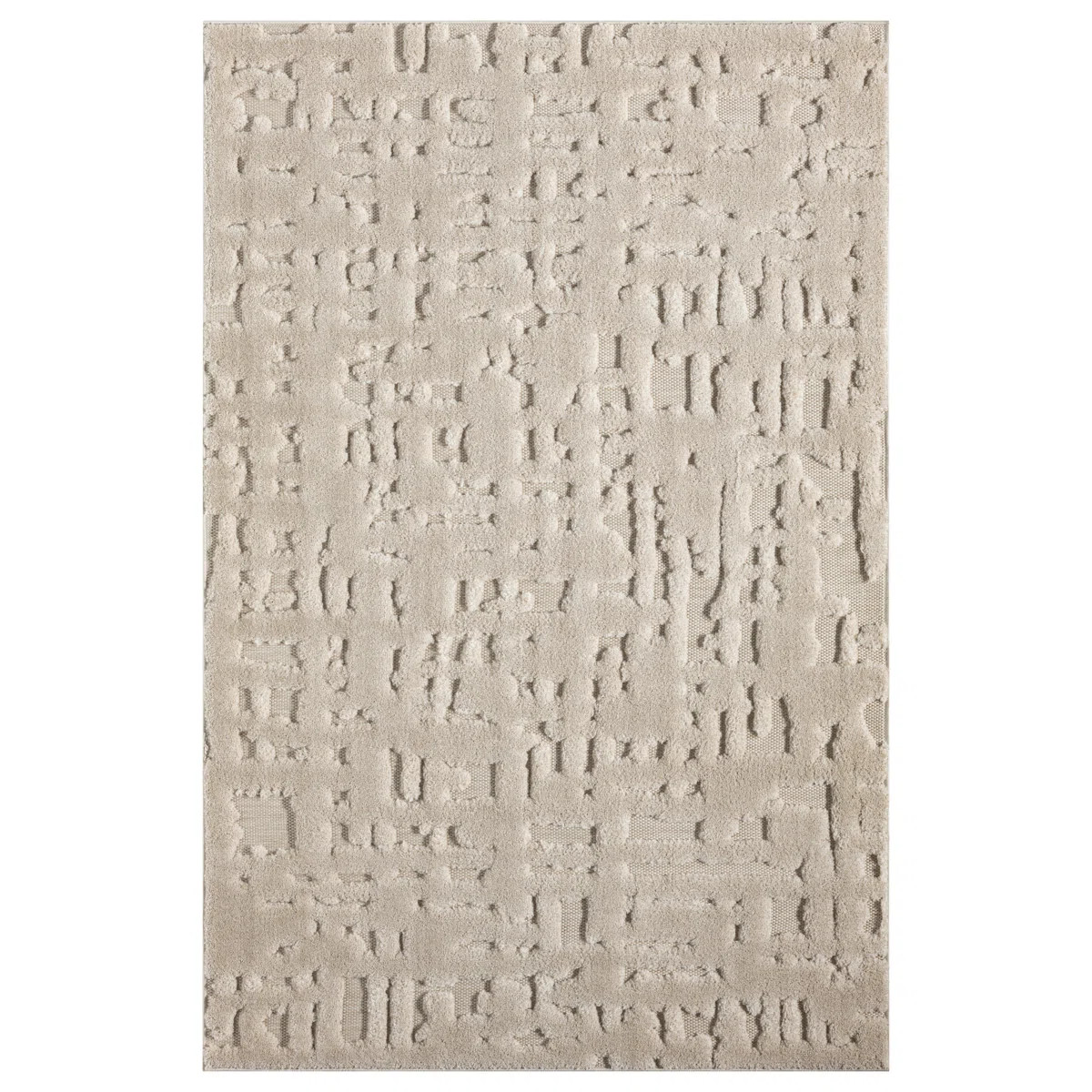 Oheneba Collection Modern Abstract Beige Area Rug | Wayfair North America