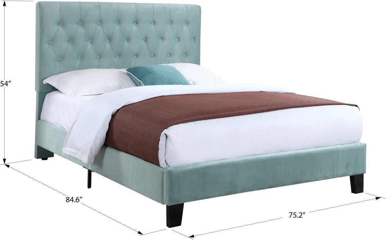 Amelia California King Upholstered Bed In Light Blue | 1stopbedrooms