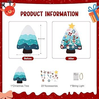 Lemrok ​​Montessori DIY Felt Christmas Tree for Toddlers, 3FT Wall Hanging Tree with 22 Detac... | Amazon (US)