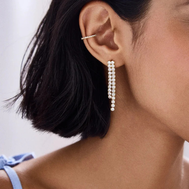 Frankie 18K Gold Earrings - Gold/Pav\u00e9 | BaubleBar