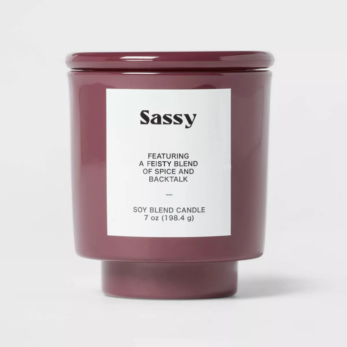 7oz Plum Exterior Painted Glass with Glass Lid Sassy Candle Purple - Room Essentials™ | Target