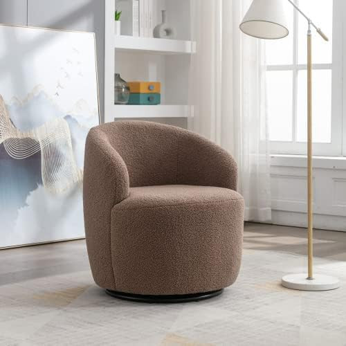 Homtique Swivel Barrel Chair,Comfy Round Club Chairs for Living Room Bedroom,360 Degree Swivel Si... | Amazon (US)