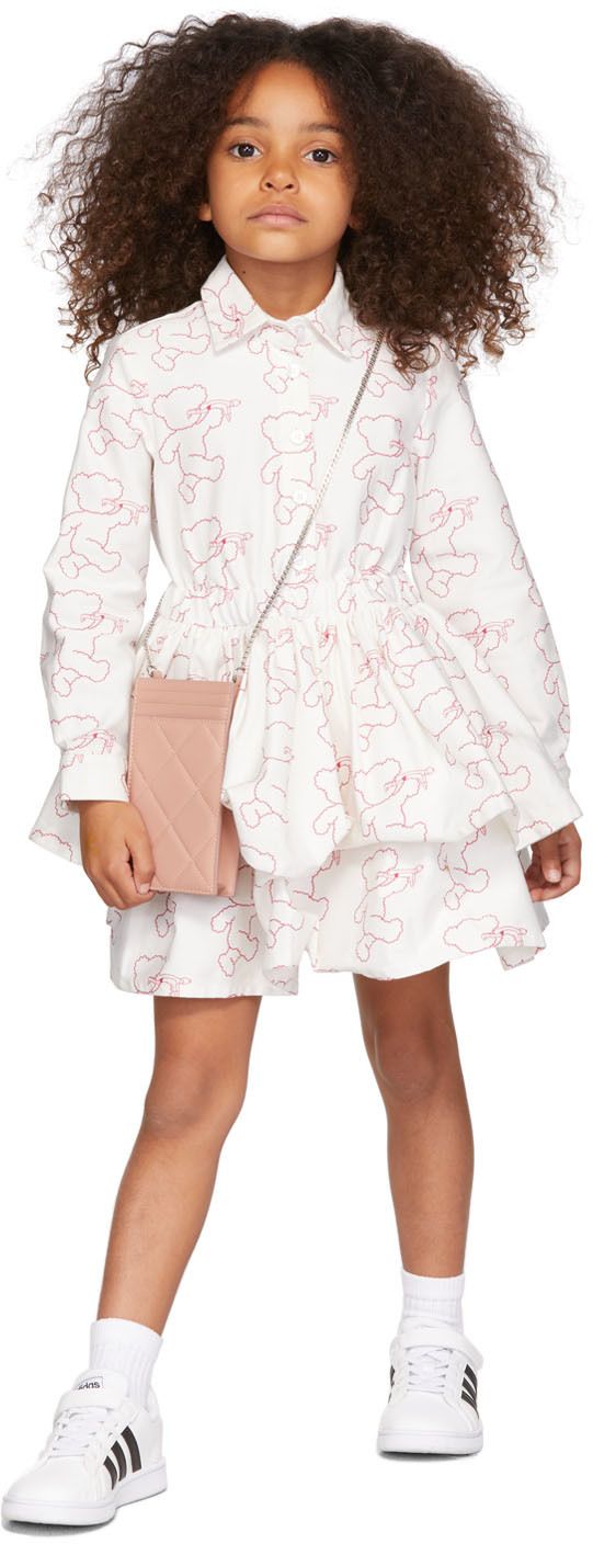 Kids White & Pink Button Down Bear Dress | SSENSE