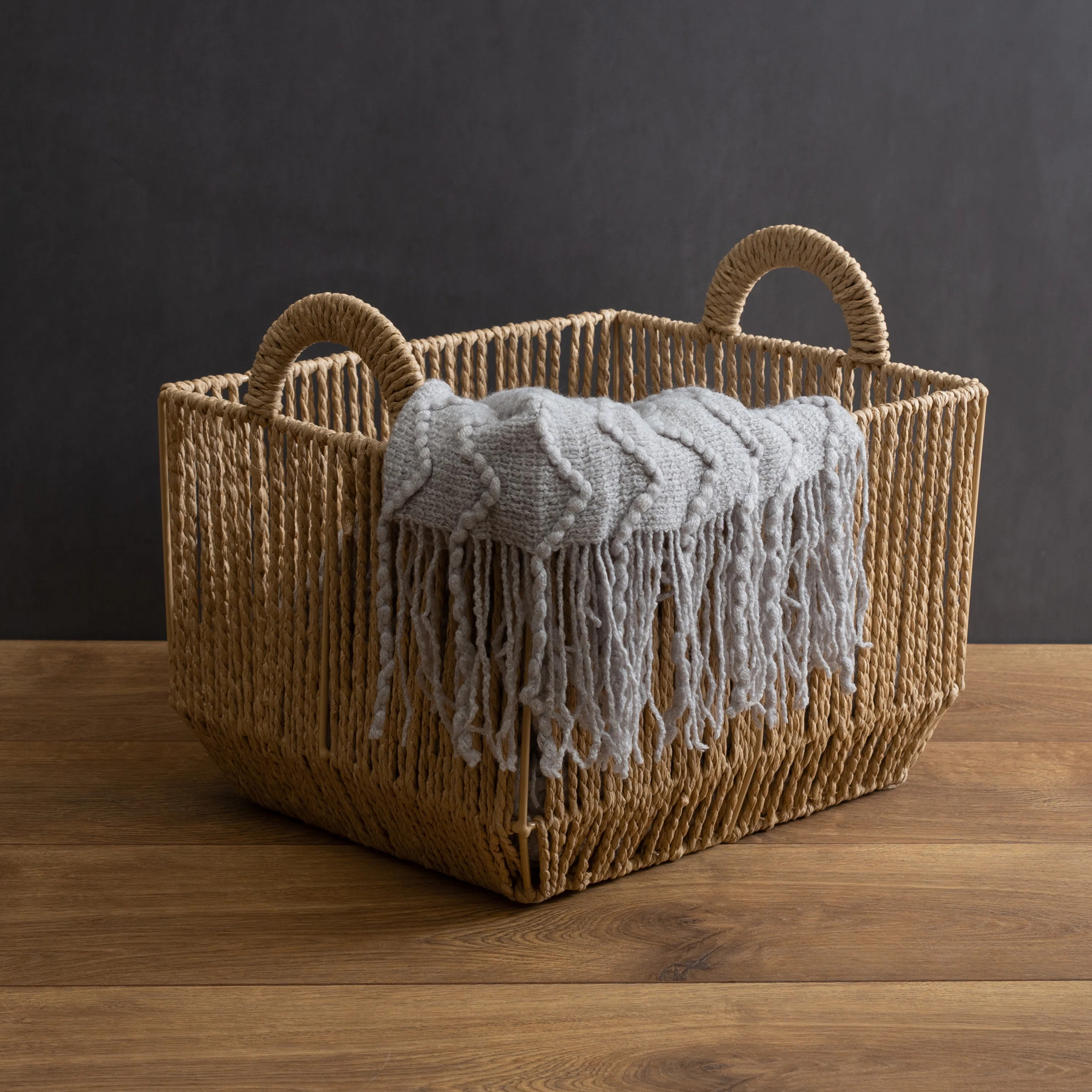 Bay Isle Home™ Vertical Weave Storage Basket with Round Handles | Wayfair | Wayfair North America