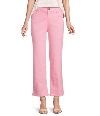 Perfect Fit Stretch Twill Mid Rise Wide Leg Jeans | Dillard's