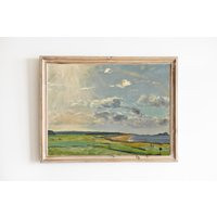 Free Shipping - Golf Course On A Sunny Day Art Vintage Oil Painting British Shore Landscape | Etsy (US)