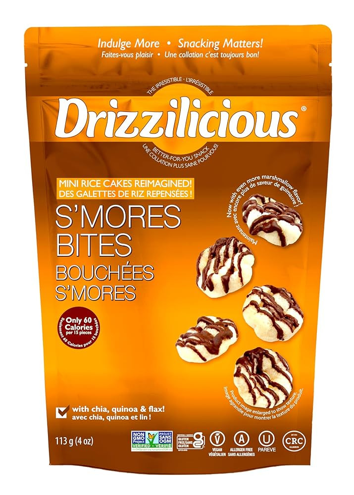 Drizzilicious Crunchy Drizzle Bites S'Mores Gluten Free 4 Ounce ., 4 Ounce | Amazon (US)