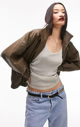 Faux Leather Bomber Jacket | Nordstrom