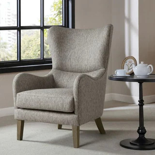 Strick & Bolton Mitoraj Swoop Wing Chair - Taupe Multi | Bed Bath & Beyond