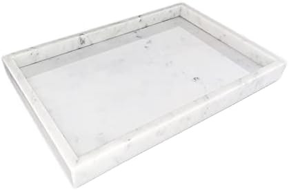 BustleDust Real Italian Natural Marble Storage Vanity Tray, Cosmetics Jewelry Tray and Coffee Table  | Amazon (US)