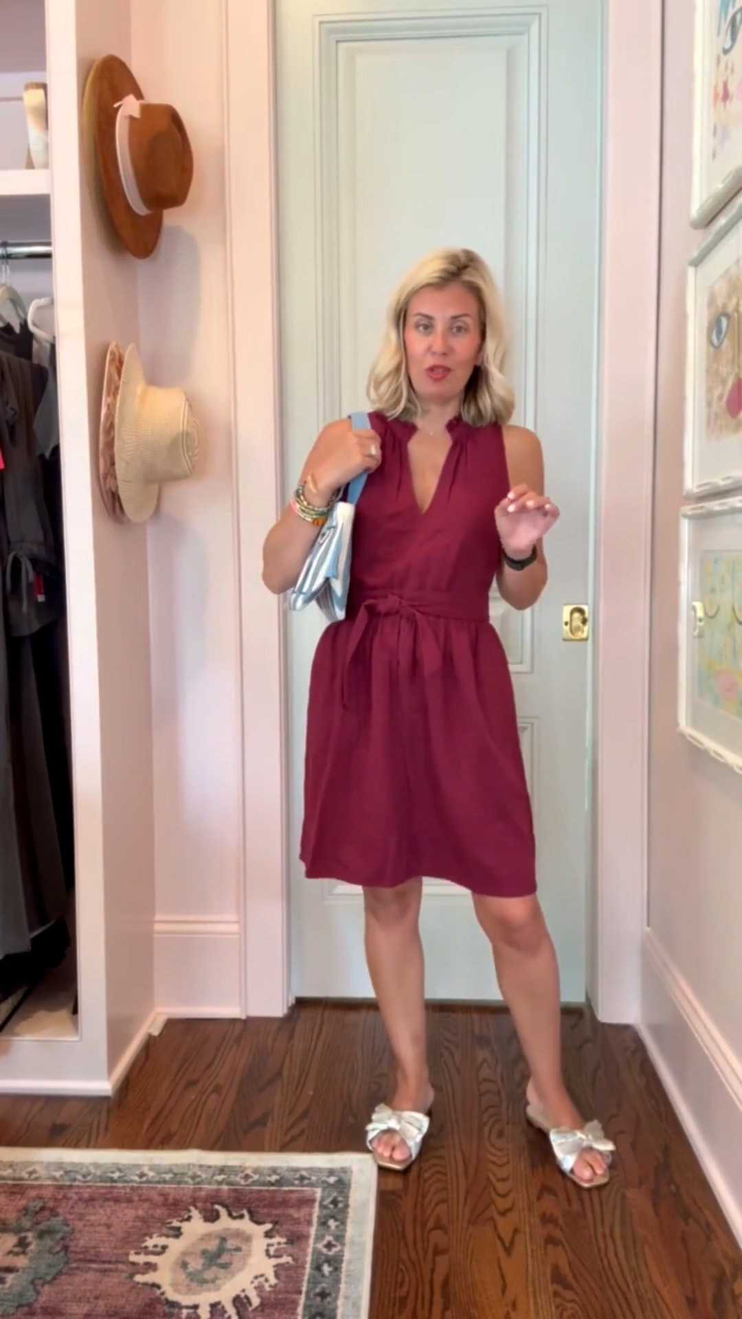 SALE ALERT! This is how you go from summer to fall perfectly! Such a great dress!! I’m in size 2 dress, 8 sandal and small tote. 

Codes:
Boden - HHCX 
Allie + Bess - Catherine20

#LTKdayinmylife #LTKOver40 #LTKSeasonal

#LTKdayinmylife #LTKgrwm #LTKootd