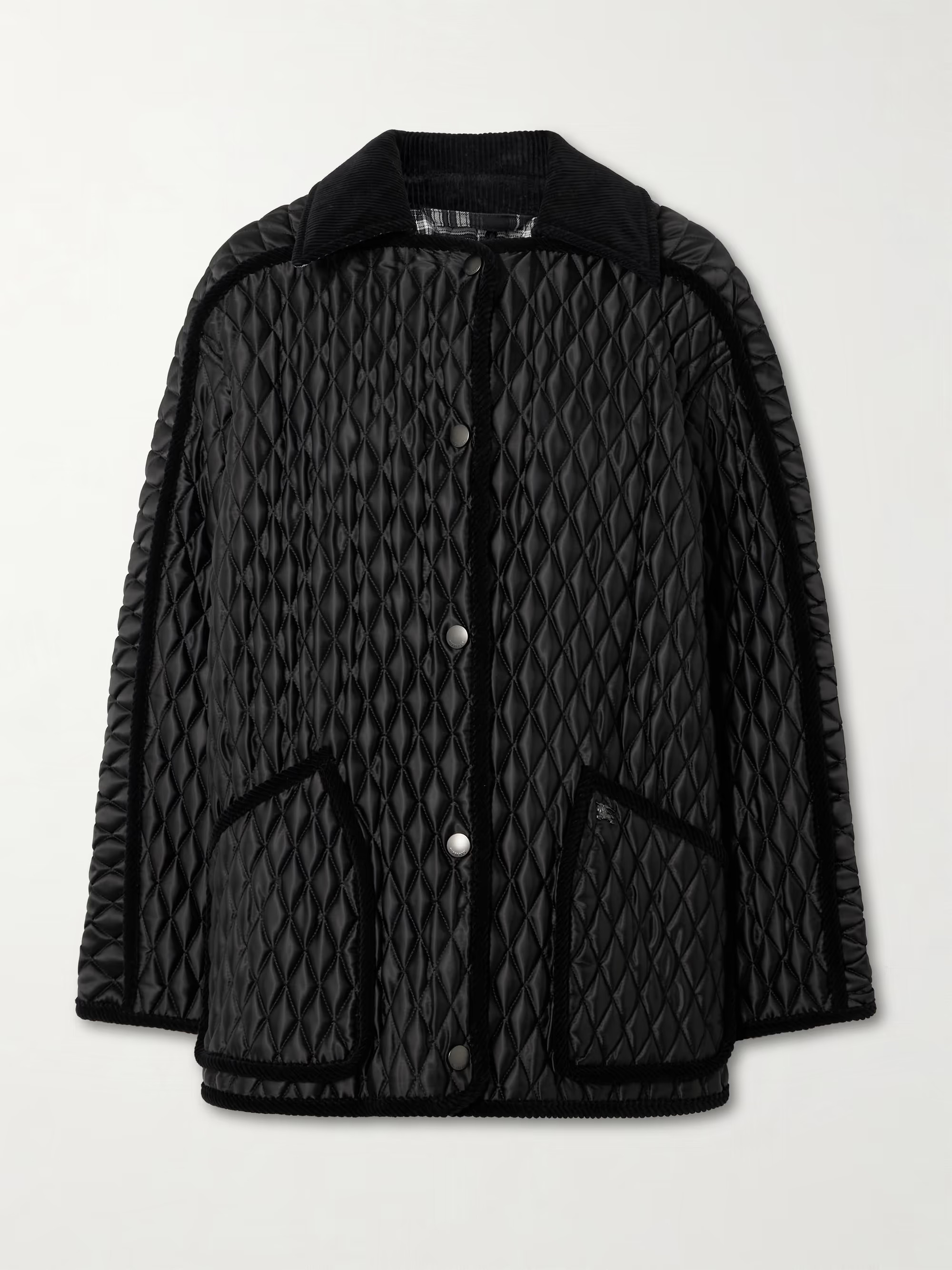 Cotton corduroy-trimmed quilted shell jacket | NET-A-PORTER (UK & EU)