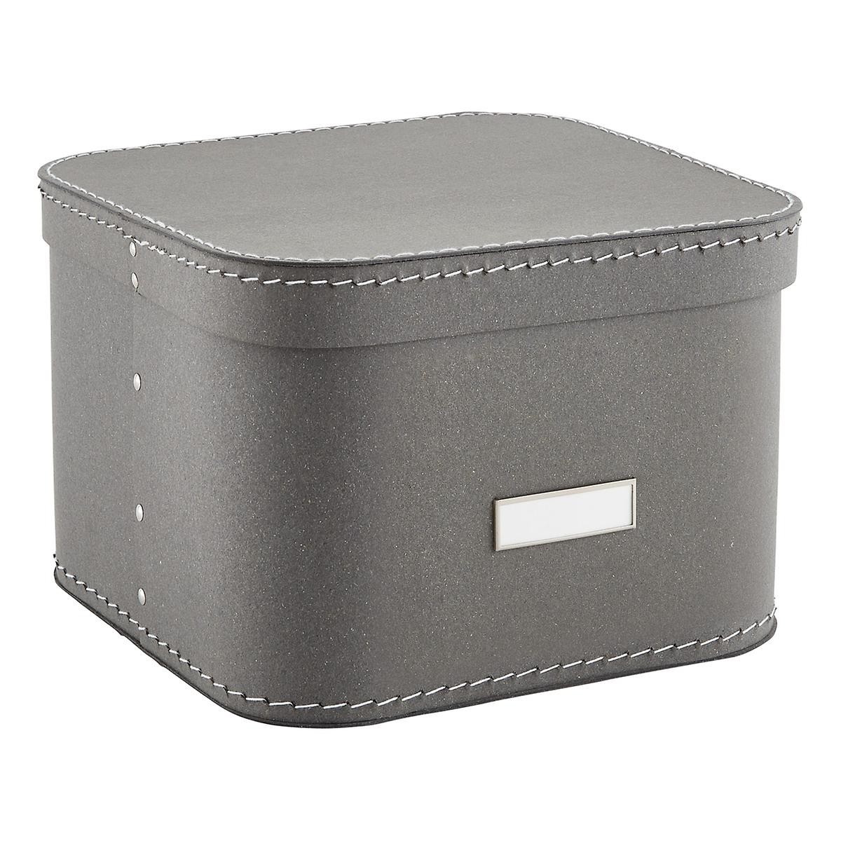 Grey Oskar Storage Box with Lid | The Container Store