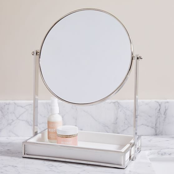 Modern Resin Stone Vanity Mirror With Tray | West Elm (US)