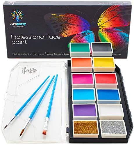 Face Paint Kit – Dermatologically Tested – Non-Toxic & Hypoallergenic – Professional Face Painting K | Amazon (US)